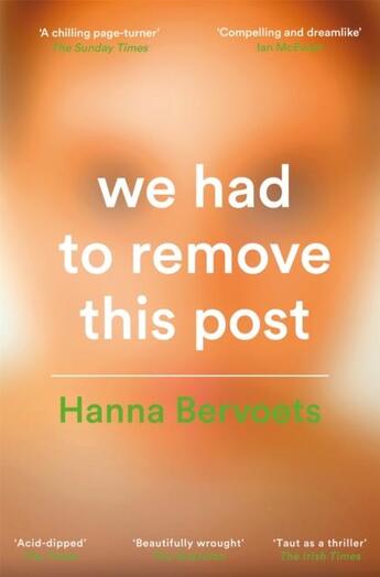 Couverture du livre « WE HAD TO REMOVE THIS POST » de Hannah Bervoets aux éditions Picador Uk