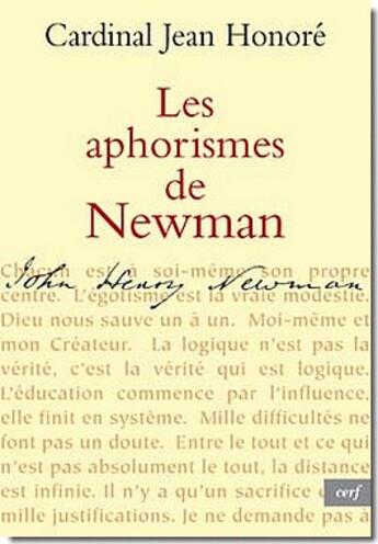 Couverture du livre « Les aphorismes de Newman » de Jean-Honore aux éditions Cerf