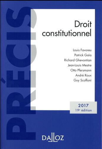 Couverture du livre « Droit constitutionnel (édition 2017) » de  aux éditions Dalloz