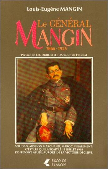 Couverture du livre « Le general mangin » de Louis-Eugene Mangin aux éditions Lanore