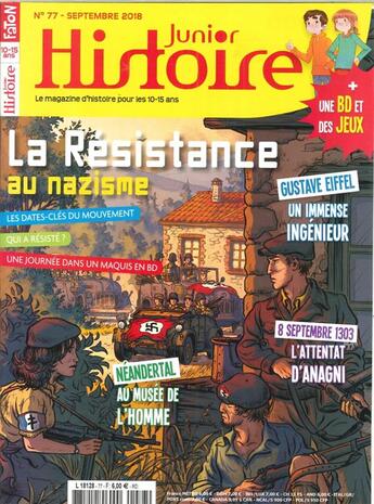 Couverture du livre « Histoire junior n 77 la resistance - septembre 2018 » de  aux éditions Histoire Junior