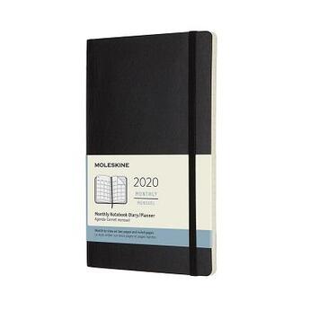 Couverture du livre « Agenda 2020 mensuel grand format noir souple » de Moleskine aux éditions Moleskine