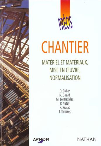 Couverture du livre « Afnor precis de chantier 1999 » de Didier/Girard/Nataf aux éditions Nathan