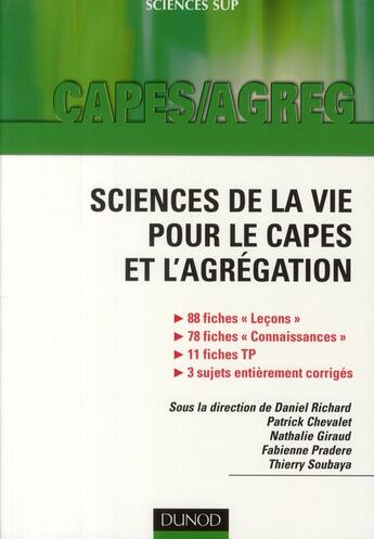 Couverture du livre « Sciences de la vie pour le CAPES et l'agrégation » de Richard et Chevalet aux éditions Dunod