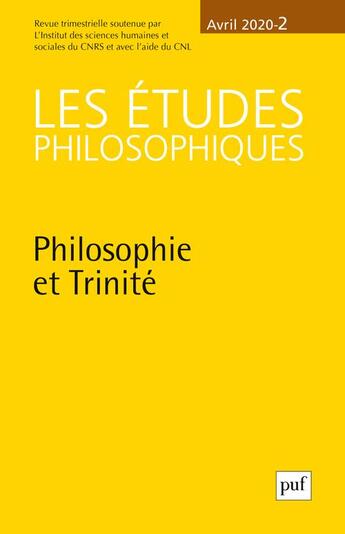 Couverture du livre « Etudes philosophiques 2020, n.2 » de  aux éditions Puf