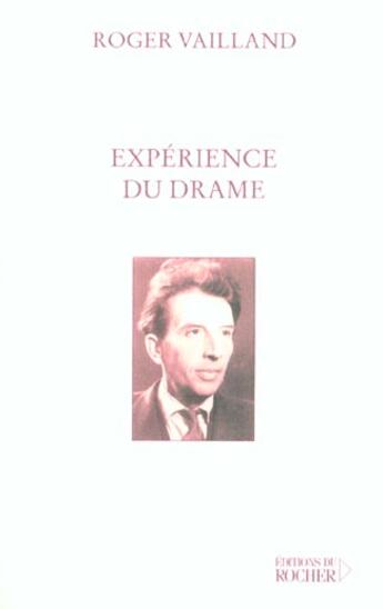 Couverture du livre « Experience du drame » de Vailand/Petr aux éditions Rocher