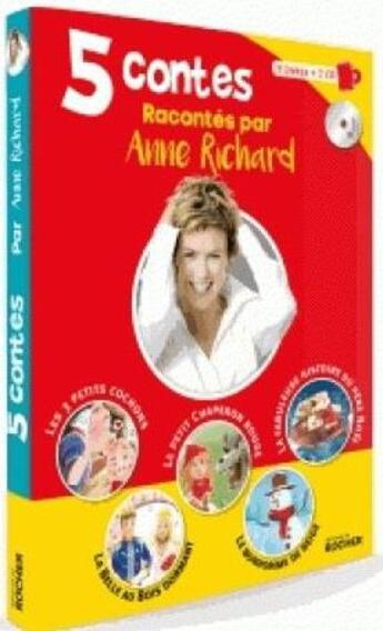 Couverture du livre « Coffret de 5 contes avec CD » de Anne Richard aux éditions Rocher