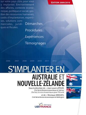Couverture du livre « S'implanter en Australie et en Nouvelle-Zélande (2e édition) » de Mission Economique De Beyrouth aux éditions Ubifrance