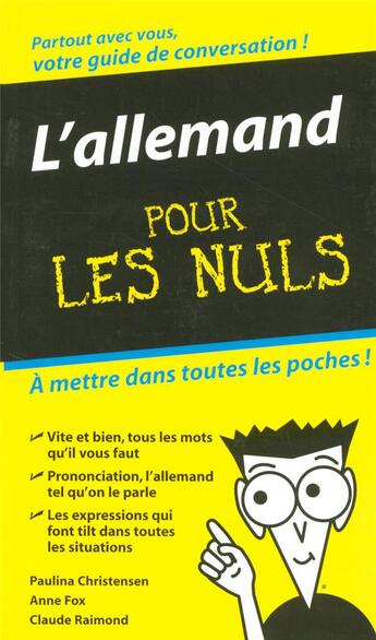 Couverture du livre « L'allemand - guide de conversation pour les nuls » de Christensen/Fox aux éditions First