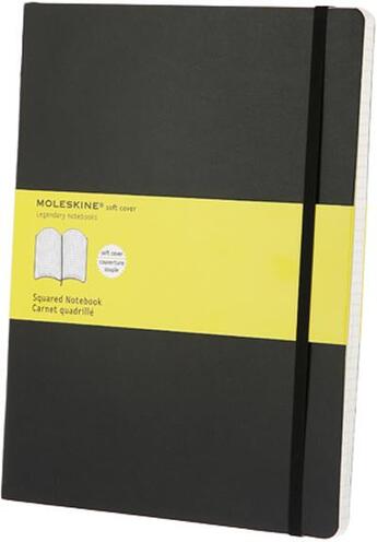 Couverture du livre « Carnet quadrille - tres grand format - couverture souple noire » de Moleskine aux éditions Moleskine