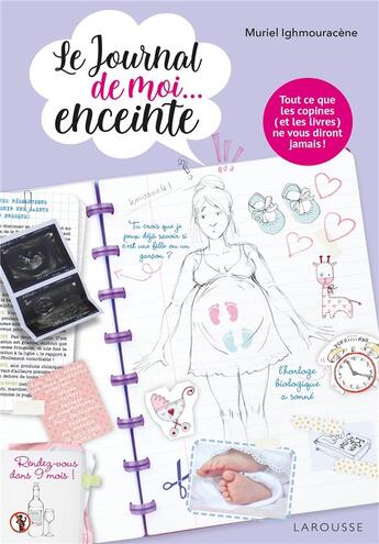 Couverture du livre « Le journal de moi... enceinte ; tout ce que les copines (et les livres) ne vous diront jamais ! » de Muriel Ighmouracene aux éditions Larousse