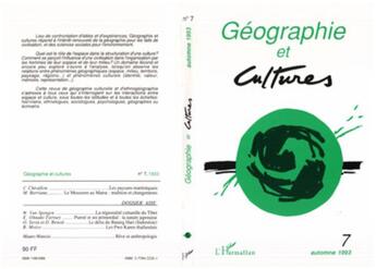 Couverture du livre « Géographie et cultures n°7 » de Catherine Fournet-Guerin aux éditions L'harmattan