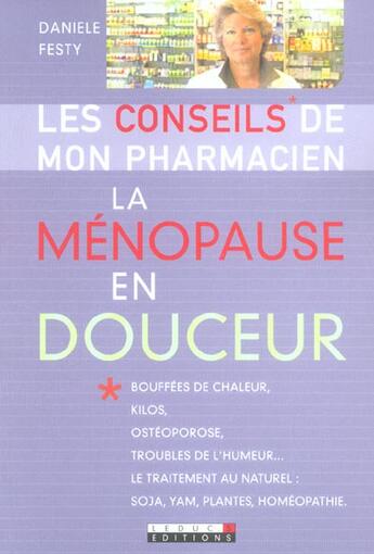 Couverture du livre « La ménopause en douceur » de Daniele Festy aux éditions Leduc