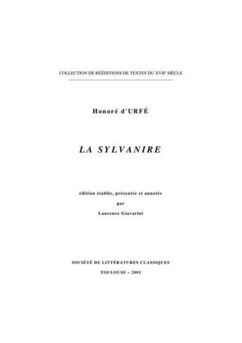 Couverture du livre « La Sylvanire » de Honore D' Urfe aux éditions Slc