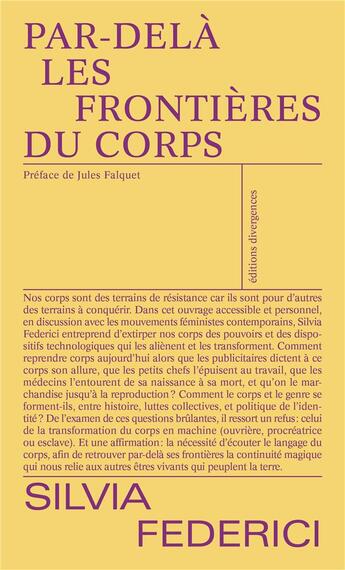 Couverture du livre « Par-delà les frontières du corps » de Silvia Federici aux éditions Divergences