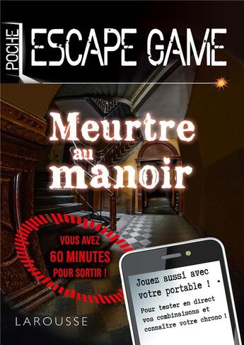 Couverture du livre « Escape game de poche ; meurtre au manoir » de Nicolas Trenti aux éditions Larousse