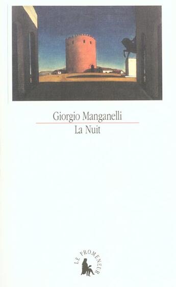 Couverture du livre « La nuit » de Giorgio Manganelli aux éditions Gallimard