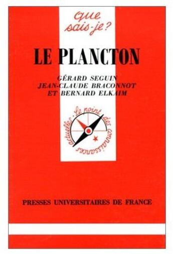 Couverture du livre « Le plancton » de Seguin/Braconnot G/J aux éditions Que Sais-je ?