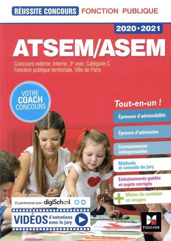 Couverture du livre « Réussite concours ; ATSEM/ASEM ; concours externe, interne, 3e voie, catégorie C (édition 2020/2021) » de  aux éditions Foucher