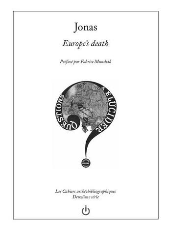 Couverture du livre « Europe's death » de Jonas aux éditions Flatland