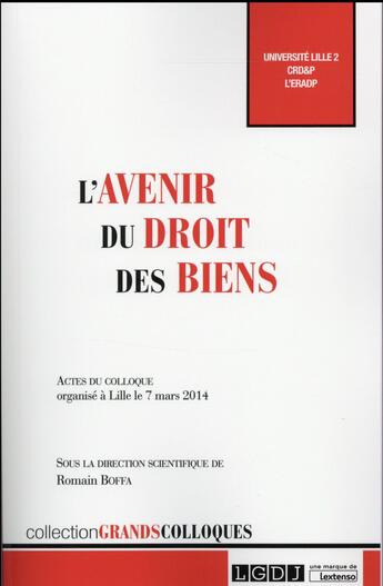 Couverture du livre « L'avenir du droit des biens » de  aux éditions Lgdj