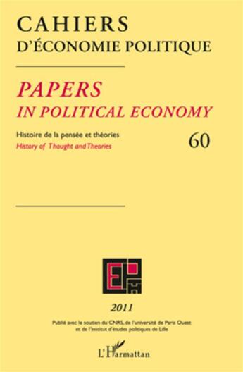 Couverture du livre « Cahiers d'economie politique - vol60 » de  aux éditions L'harmattan