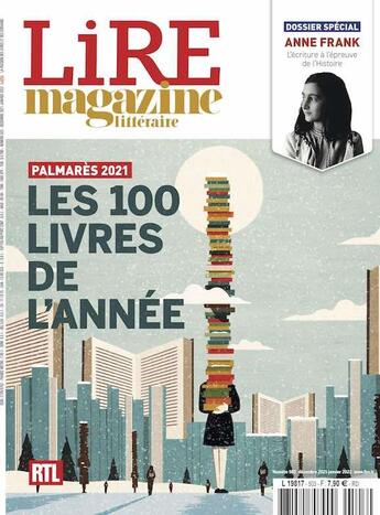 Couverture du livre « Lire magazine litteraire n 503 - les 100 livres de l'annee - nov dec 2021 - dossier special : anne f » de  aux éditions Lire Magazine