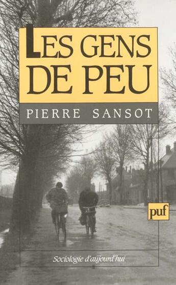 Couverture du livre « Gens de peu (les) » de Pierre Sansot aux éditions Puf