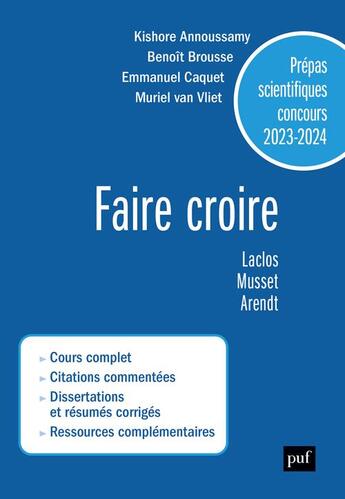 Couverture du livre « Prépas scientifiques 2023-2024; Épreuve français-philosophie (2022-2023) » de Caquet Emmanuel et Annoussamy Kishore et Brousse Benoît et Van Vliet Muriel aux éditions Union Distribution