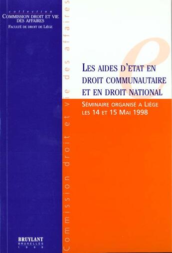 Couverture du livre « Aides etat dt commun.& dt nat. » de  aux éditions Bruylant