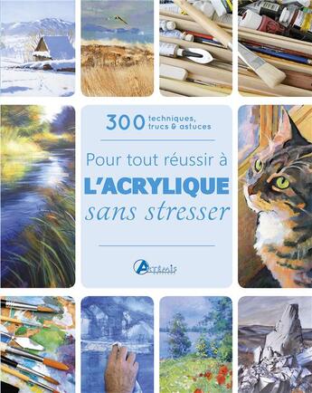 Couverture du livre « Pour tout réussir à l'acrylique sans stresser ; 300 techniques, trucs & astuces » de Gill Barron aux éditions Artemis