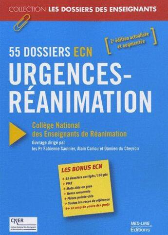 Couverture du livre « 55 dossiers ECN ; urgences-réanimation (2e édition) » de  aux éditions Med-line