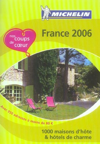 Couverture du livre « Coups de coeur france 2006 (édition 2006) » de Collectif Michelin aux éditions Michelin