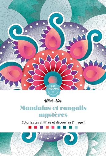 Couverture du livre « Art-thérapie ; Mini-bloc : mandalas et rangolis mystères » de Nathalie Lavaud aux éditions Hachette Heroes