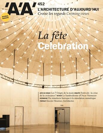 Couverture du livre « L'architecture d'aujourd'hui aa n 452 : lieux de fete - dec-janv 2022-2023 » de  aux éditions Archipress