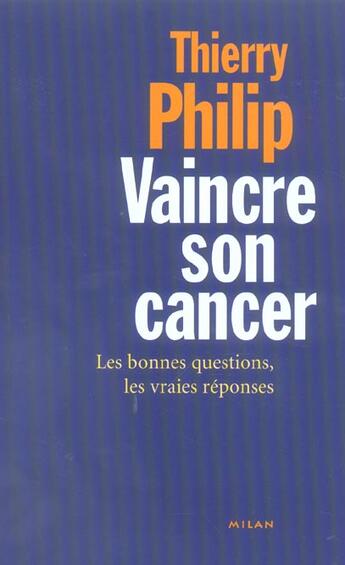 Couverture du livre « Vaincre son cancer » de Philip Thierry aux éditions Milan