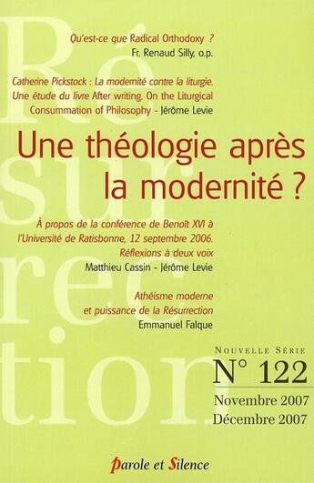 Couverture du livre « Une théologie après la modernité ? » de Mv Ressurection aux éditions Parole Et Silence