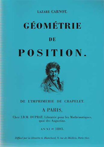 Couverture du livre « Géométrie de position » de Lazare Carnot aux éditions Blanchard