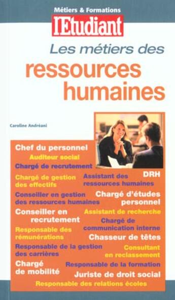 Couverture du livre « Metiers des ressources humaines 2000 » de Caroline Andreani aux éditions L'etudiant