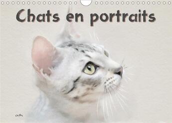 Couverture du livre « Chats en portraits calendrier mural 2020 din a4 horizontal - serie de 12 creations original » de Sudpastel K.A. aux éditions Calvendo