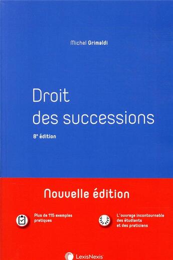 Couverture du livre « Droit des successions » de Michel Grimaldi aux éditions Lexisnexis