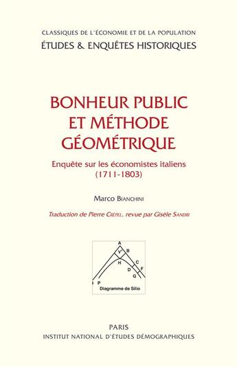 Couverture du livre « Bonheur public et méthode géométrique » de Marco Bianchini aux éditions Ined