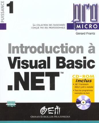 Couverture du livre « Introduction à Visual Basic .NET » de Gerard Frantz aux éditions Eyrolles