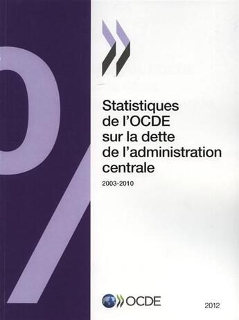 Couverture du livre « Statistiques de l'OCDE sur la dette de l'administration centrale 2012 » de  aux éditions Ocde