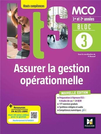 Couverture du livre « Bloc 3 - assurer la gestion operationnelle - bts mco 1re & 2e annees - ed. 2022 - livre eleve » de Roussel/Coic aux éditions Foucher