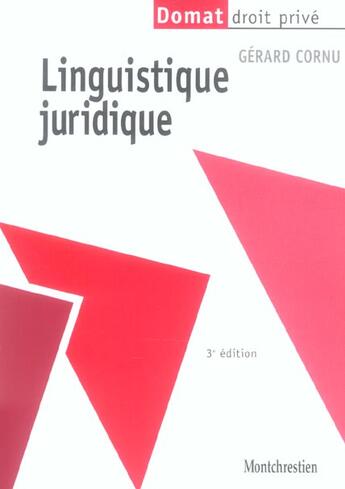 Couverture du livre « Linguistique juridique - 3eme edition (3e édition) » de Cornu G. aux éditions Lgdj