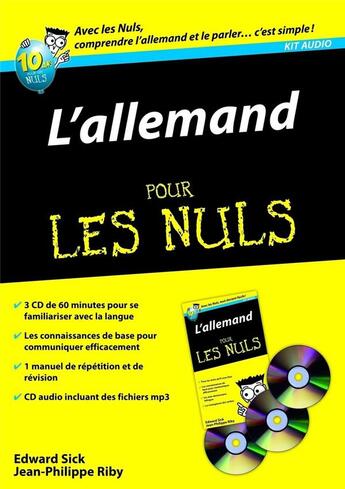 Couverture du livre « L'allemand pour les nuls » de Edward Sick et Jean-Philippe Riby aux éditions First