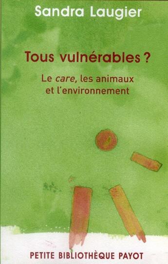 Couverture du livre « Tous vulnérables ? l'éthique du 