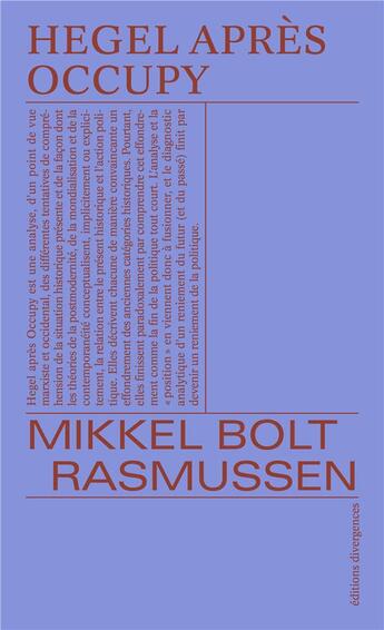 Couverture du livre « Hegel après occupy » de Mikkel Bolt Rasmussen aux éditions Divergences