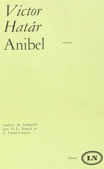 Couverture du livre « Anibel » de Hatar Victor aux éditions Denoel